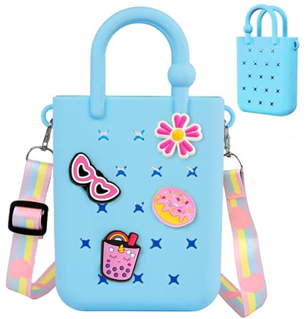 Oudizz Silikon Loch Handtasche Kleinkind Geldbörse Crossbody Bag
