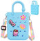 Mini sac Fourre-Tout en Caoutchouc, sac de Plage Imperméable en EVA pour les Petites Filles, Petit Silicone pour les Voyages en Plein Air, Joli Caoutchouc avec 20 Breloques et une Bandoulière Réglable