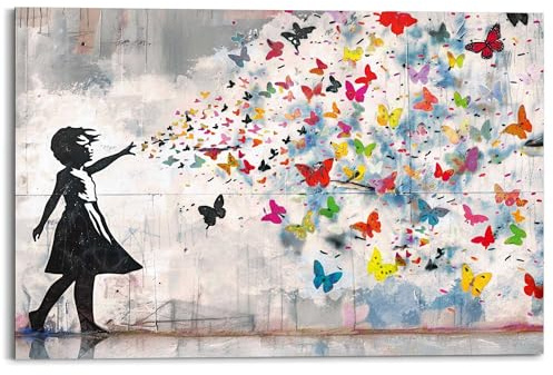 REINDERS Wandbild, Streetart-Schmetterlinge, Teenager Zimmer, MDF, 60 x 90