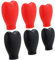 LOORGVEL 6 Pièces Couvre Pinceaux Silicone Durable Ensemble de Protège Pinceaux pour Maquillage Pratique et Flexible Couvertures Poussière Rouge et Noir