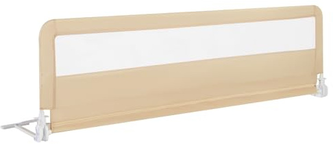 RELAX4LIFE Sponda Letto per Bambini 180cm/150cm, Barriera di Sicurezza, Traspirante e Pieghevole, Sbarra Letto per Letti Singoli e Matrimoniali (180 x 41 x 55 cm,Beige)