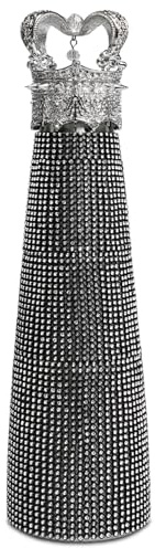 Mugtide Diamond Wasserflasche, funkelnde Strass Lsolierflasche aus Edelstahl, Design mit Königinnenkrone, Edelstahl Wasserflasche, ein Geschenk für Damen und Mädchen, 500 ML (Schwarz 01)