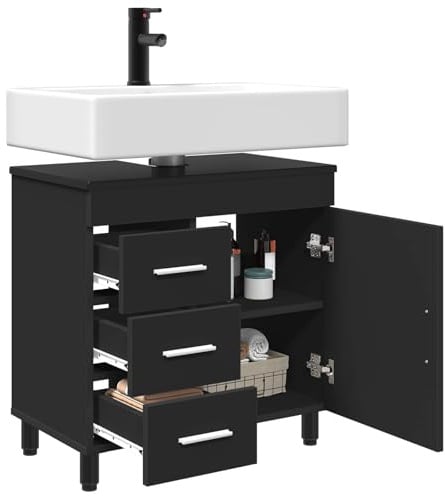 vidaXL Waschtisch Schwarz 60 x 35 x 60 cm Holzwerkstoff