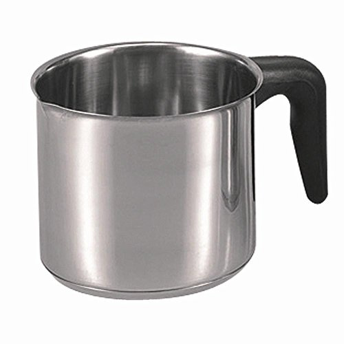 KRÜGERKarl Krüger Topf, Silber/Schwarz, 14 cm | PFAS-frei & unbeschichtet | Induktionsgeeignet | Spülmaschinengeeignet | Für Milch, Kakao, Pudding und kleine Gerichte