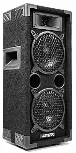 MAX MAX26 - Altavoz pasivo para Fiestas de 600W, Doble woofer de 16 cm (6,5), diseño Robusto con Asas de Transporte, Ideal como Caja acústica portátil para DJs y Eventos en Interiores o Exteriores