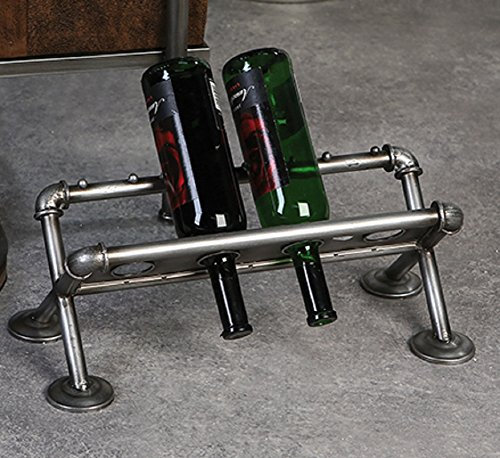 Weinregal Industriedesign 47x22cm Flaschenregal Flaschenhalter Metall 4Flaschen