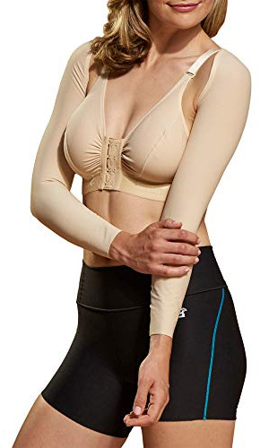 MARENA Lange Armstulpen – postoperative Unterstützung, vollständige Abdeckung, Kompressionsmanschetten, einfache Anwendung, Erholung von Kompressionskleidung, fördert die Heilung, Beige, Größe L