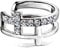 eeddoo® CLIP ON EAR CUFF aus EDELSTAHL mit eingefassten Zirkonkristallen (Silber)