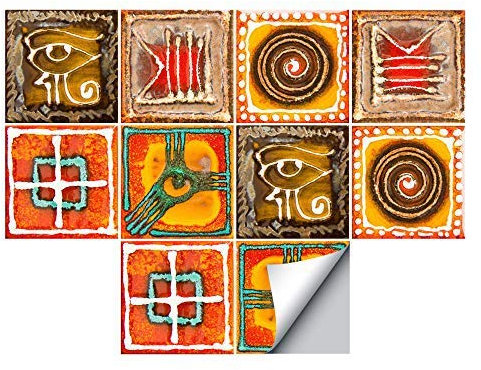 Pegatinas autoadhesivas fáciles de pegar para azulejos de suelo o pared, antisalpicaduras, ideales para la decoración del salón, la cocina y el baño, 10 unidades (20 x 20 cm, Italia)