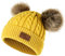 Yixda Baby Kids Winter Mütze Mädchen Jungen Warm Fellbommel Beanie Hüte (Gelb)