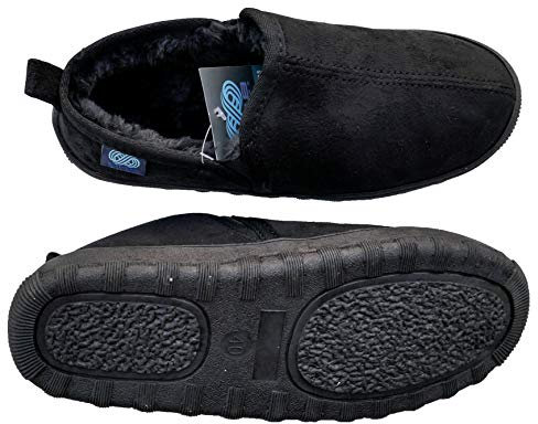 OR8 Wellness Plantar Fasciitis House Slippers for Men with Arch Support & Full Length Orthotic Inserts. Comfortable & Supportive. BLACK. (UK 8 / EU 42)
