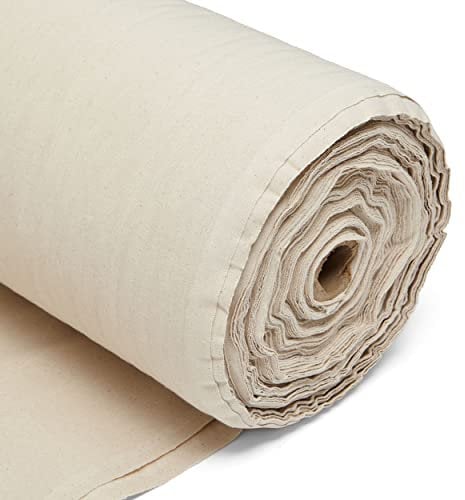 5m Plain Natural Calico Fabric – Unbleached 100% Cotton 225GSM 60” Inch 150cm Wide – Great for Sewing, Quilting, Curtain Linings, Pillowcases & Totes – Easy Fabric by The Metre by Discount Fabrics