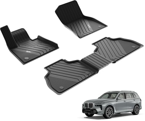 3W 3D Fußmatten Auto Maßgeschneidert Kompatibel für X7 G07 2020-2024 6 Sitze,Hundefreundliche TPE Fussmatten Auto für G07,Wasserdichtes Rutschfestes Kofferraum Schutzmatten Zubehör