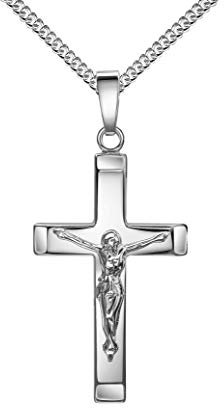Kruzifix Kreuz-Anhänger Silberkreuz Jesus Christus Kettenanhänger 925 Silber Mit Kette 45 cm