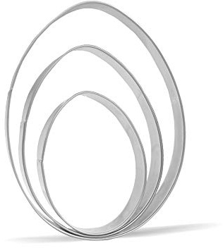 Ausstechformen-Set für große Eier, 12,7 cm, 10,2 cm, 7,6 cm, 3-teilig, Edelstahl