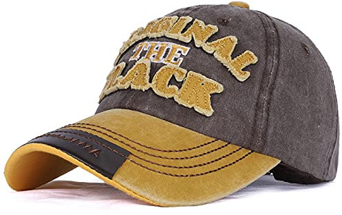 ShFhhwrl Baseball Kappe Hut Retro Gewaschen Sommer Hip Hop Cap Outdoor Visier Mit Brief Atmungsaktiven Hut Männer Baseball Cap Gelb Und Braun