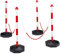 Set da 4 Paletti di Delimitazione, Colonnine,Barriere Eventi e Feste, Dissuasore Parcheggio, 82x112x28 cm, Rosso Bianco, 1 pz