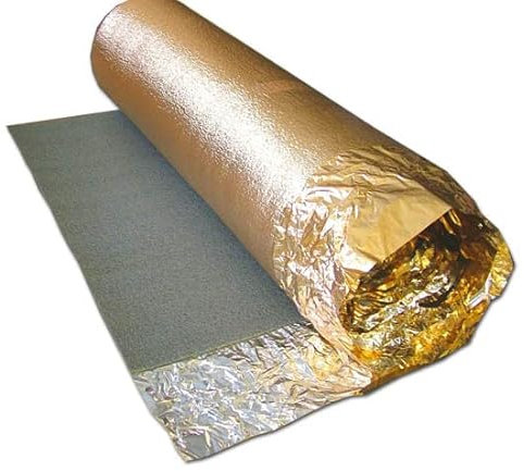 5mm Gold/Black Foam Underlay for Any Laminate/Real Wood Flooring - 1m x 15m (15m2 Roll Size) - Acoustic/Insulation Underlay