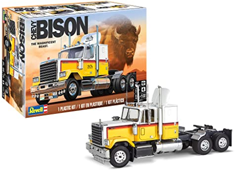 Revell USA Modellbausatz I Chevy Bison Semi Truck I Detailliertes Modell im Maßstab 1:31 I 70 Teile I Herausfordernder Bausatz für fortgeschrittene Modellbauer ab 12 Jahren I Authentischer Truck