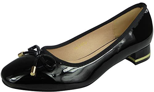 LoudLook Ladies Court Shoes Womens Casual Work Bow Mid Heel Office Party Smart Comfy Boots Size Black 4