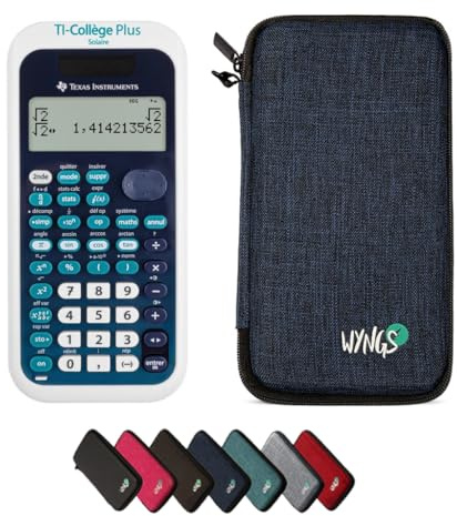 TEXAS INSTRUMENTS Sparpaket: TI Collège Plus Solaire wissenschaftlicher Rechner + WYNGS Schutztasche blau Erweiterte von, TI College Plus Solaire