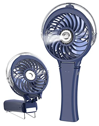 HandFan Ventilatore Portatile con Nebulizzatore, Ventilatore Nebulizzatore Ricaricabile, Ventilatore Personale Ventilatore con Nebulizzatore acqua, Per Viaggi Concerti Disney(Tesoro blu)