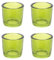 Teelichthalter Glas 6,5x6cm Set 4 Stück Teelichtgläser Windlichtglas Windlicht klein grün