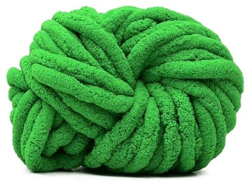 Maxee Dicke Wolle Garn 250g, Sperrige Armstricken Wolle, Soft Arm Knitting, XXL Grobstrick Weiches Wollgarn, zum Häkeln für Decke, Perfekt zum Weben von Haustier Nest, Decken, Zierkissen-19 Grasgrün