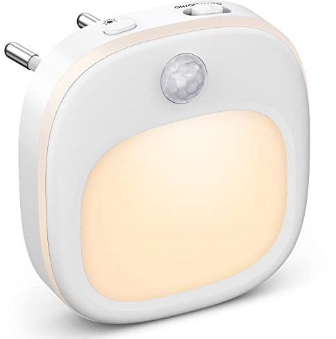 Veilleuse Prise Electrique [Lot de 1], Gradation Progressive Lampe Detecteur de Mouvement Interieur, Chaud/Blanc/Mixte Veilleuse LED Bon pour Couloir Escalier Chambre à Coucher Cuisine Chambre Denfant