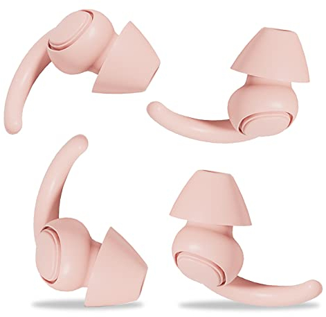 SUGERU 2 Paar Quallen-Design ohrenstöpsel, 3D weich silikon gehörschutz Ohrstöpsel Zum Schlafen,wiederverwendbar & waschbar earplugs, ohrstöpsel für schlaf,flugzeug,schnarchen,Konzentration(Rosa)