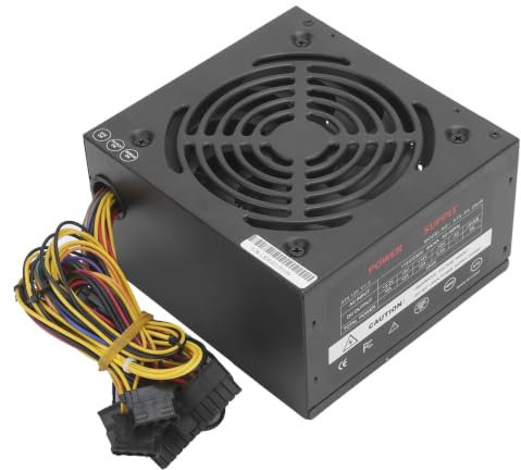 Dpofirs Alimentation D'ordinateur ATX-250W, avec Tension de Commutation Manuelle 115 / 230V, Interface de Carte Mère 20 + 4 Broches, Interface CPU 4 Broches 12V, Interface 2 Ventilateurs (Prise UE)