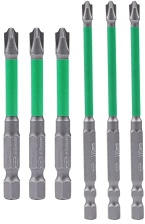SPORTARC 6 Stück FPH2 Magnetischer Schraubendreher-Bit-Set, 65 mm 110 mm, spezielle Schlitz-Kreuz-Schraubendreher-Bits für Elektriker