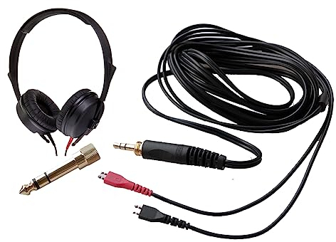 V-MOTA HD 25 Lite DJ Parallel Lines Cable with 6.35mm Adapter Compatible with Sennheiser HD 224 420 520,HD 600 650,HD25 HD 25-1 HD25-1 II HD25-13 HD25-C Headphones