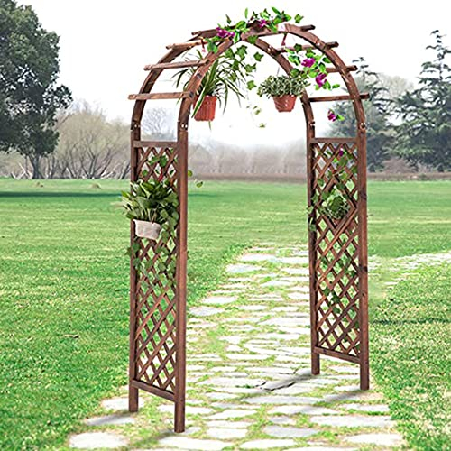 Arche Jardin Bois,Arche À Rosiers Imprégnée De Pin,Treillis De Pergola pour Plantes Grimpantes,Arcs De Mariage,Tonnelles,Résistant Aux Intempéries Et Autoportant,120×210cm