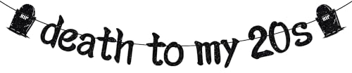 GJdundun Death To My 20s Banner, Rip To My 20s, Dirty 30, 30 & Fabulous, Halloween-Motto 30. Geburtstag Party Dekorationen