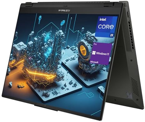 ASUS Business Vivobook S 16 Flip 2-in-1 Laptop, 16 WUXGA Touchscreen, Intel Core i9-13900H, SSD 16GB, SSD 1TB, fotocamera IR, HDMI, Wi-Fi 6, Windows 11 Pro, Midnight Black