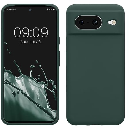 kwmobile Handyhülle für Google Pixel 8 Hülle, für Pixel 8 Case - Hülle Silikon - kabelloses Laden - Blaugrün