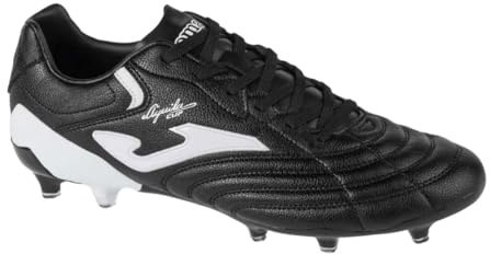 Joma Firm Ground Football Boots - Eagle, 38 to 46 - Made with High Performance Microfiber and Added Cleats for Weight Distribution and Better Grip, Black White, 5 UK