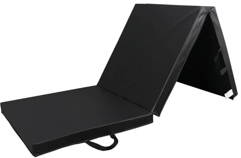 6'x2' rutschfeste, dreifach gefaltete Gymnastikmatte aus PU-Leder for Gymnastik, Yoga, Training