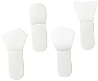 Angoily 4pièces Brosses Silicone Pour Masque Facial Applicateurs Confortables Pour Soins Peau Idéaux Amélioré Avec Formes Spatule Éventail Langue Polygonale