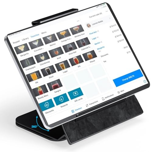 POS VALLEY Kiosk iPad Ständer - Universal Tablet Halterung kompatibel Tablet 8-13 Zoll, 360 Grad drehbar, Diebstahlsicherung, vorgebohrte Befestigungslöcher - POS-Register, Einzelhandel, Geschäft,