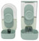 Cage Hanging Automatic Food Water Dispenser, Water Food Bowl for Cage Pet, Dog Cat Feeder and Water Dispenser, Feeding Station for Cats Dogs Ferrets Rabbit Bunny (Mint Green)
