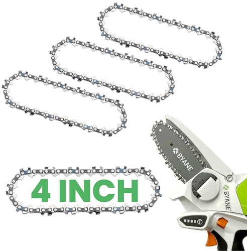 BYANE 4 Pieces 4 Inch GTA 26 Saw Chains 1/4 Inch Mini Chainsaw Chain 28 Drive Links 1.1 mm Mini Chainsaw Accessories for Stihl 36700000028