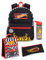 Hot Wheels Juego de mochilas para niños | Paquete de mochila negra de 4 piezas para niños con mochila escolar, estuche de lápices, bolsa de almuerzo y botella de agua | Set completo a juego