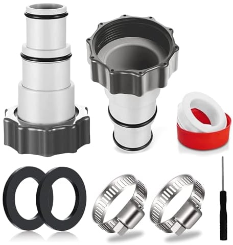 2 Pièce Adaptateur Tuyau Piscine A, Adaptateur de Tuyau de Rechange, Filetés Mâles pour Pompe de Vidange De Piscine pour Utilisation avec des Ø32 et 38 mm