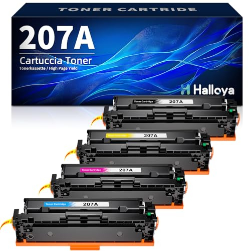 Halloya 207A 207X Toner mit Chip Kompatibel für HP 207A Toner Set für Color Laserjet Pro MFP M283fdw Toner für M255dw M282nw M283fdn W2210A W2211A W2212A W2213A (4er-Pack)