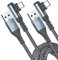 USB C Kabel 90 Grad, [2 Stück 2m]Ladekabel USB C Schnellladekabel Winkel USB auf USB C Kabel für iPhone 16 Ladekabel, iPhone 15, Samsung S25 S24 S23 S22 S21 S20 A72 A53 Pixel 9 iPad Pro usw-grau