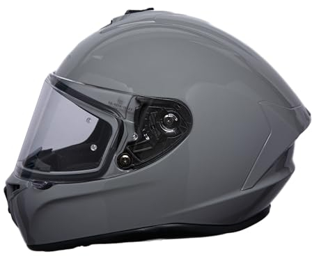 PROANTI Motorradhelm Integralhelm aerodynamischer Motorrad Helm mit kratzfestem Visier und Pinlock-Vorbereitung - Grau, XXL