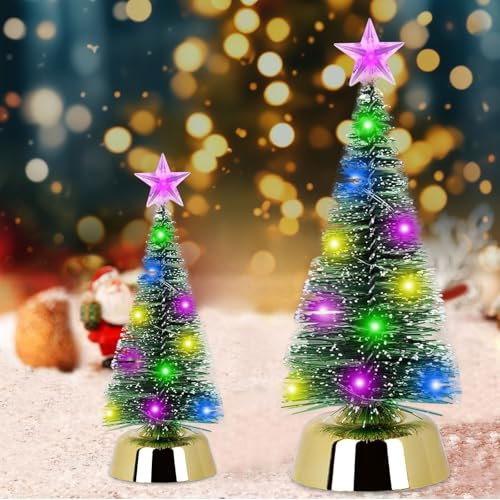 Mini Weihnachtsbaum mit LED, LED Weihnachtsbaum Klein, Künstlicher Weihnachtsbaum, Mini Weihnachtsbaum mit Beleuchtung, Mini Tannenbaum, Miniatur Weihnachtsbaum, Tisch Weihnachtsbaum,Weihnachten Deko