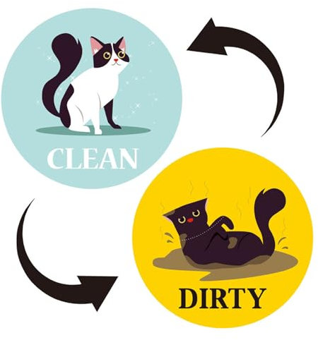SURALIN Magnet Spülmaschine Clean Dirty Schild Lustiger Design-Magnet für Die Organisation und Aufbewahrung in der Küche Leistungsstarker
